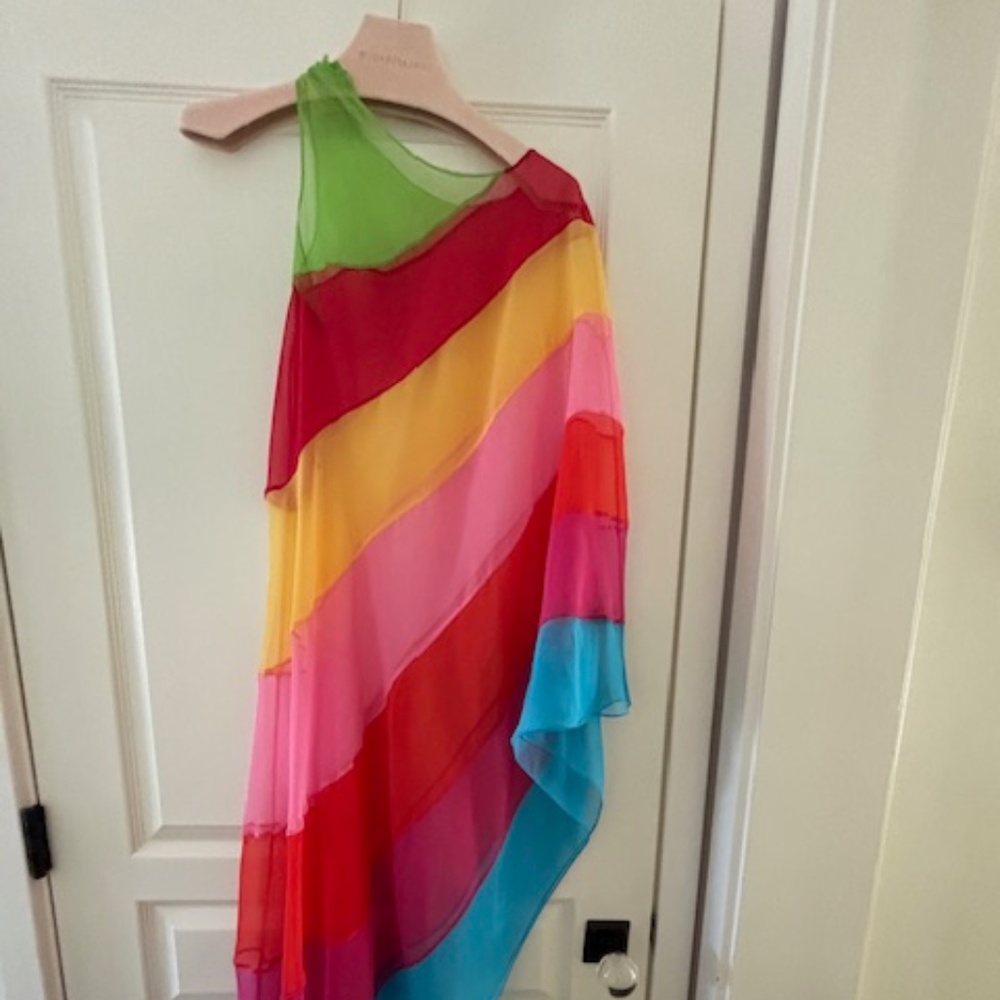 One of a kind Vintage Kate Spade Sheer one shouldered beach cover up / tunic